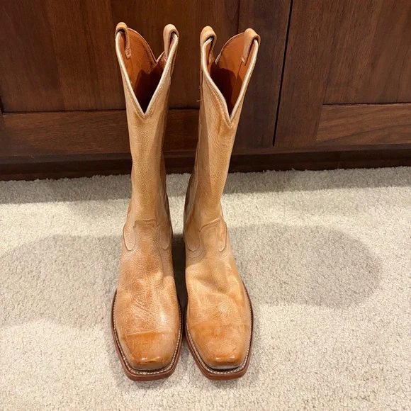 EUC Cleo + Wolf Ivy Western Boots  Leather Womens Size 7B In Tan Msrp $230 - Picture 2 of 10